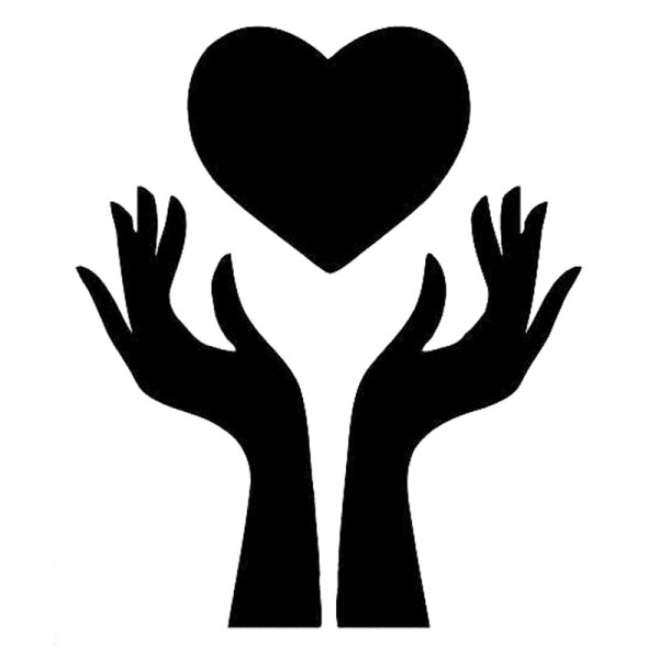 Сердце в руках силуэт