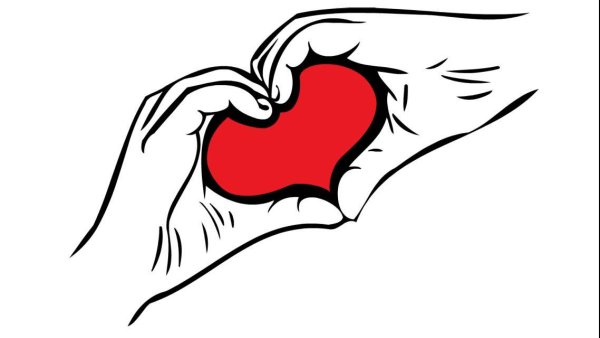 Сердце в руках рисунок