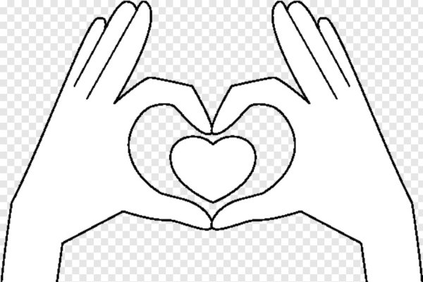 Раскраски детские ладони с сердечком