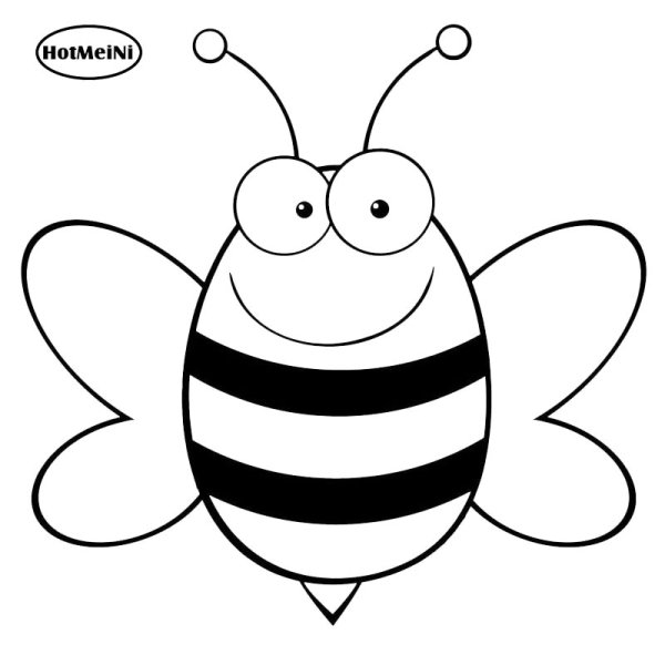 Весёлая пчела чёрно белая