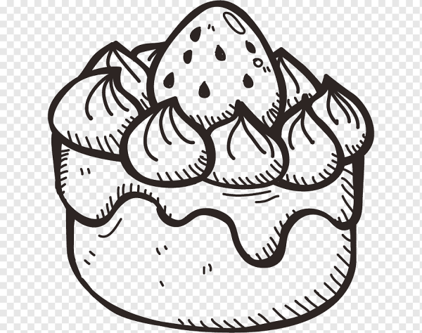 Торты Десерты вектор ч/б