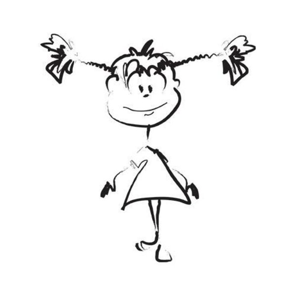 Смешная девочка с косичками