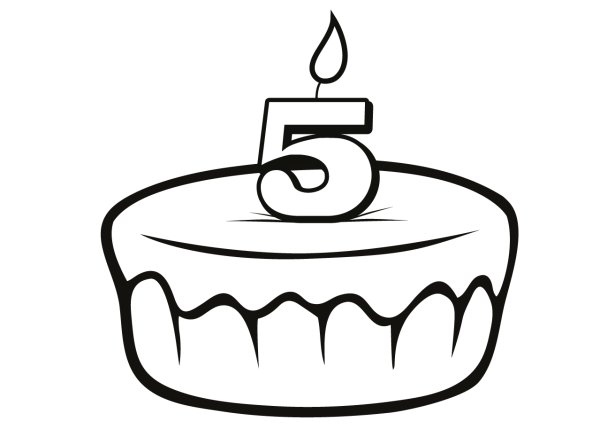 Раскраска торт на день рождения