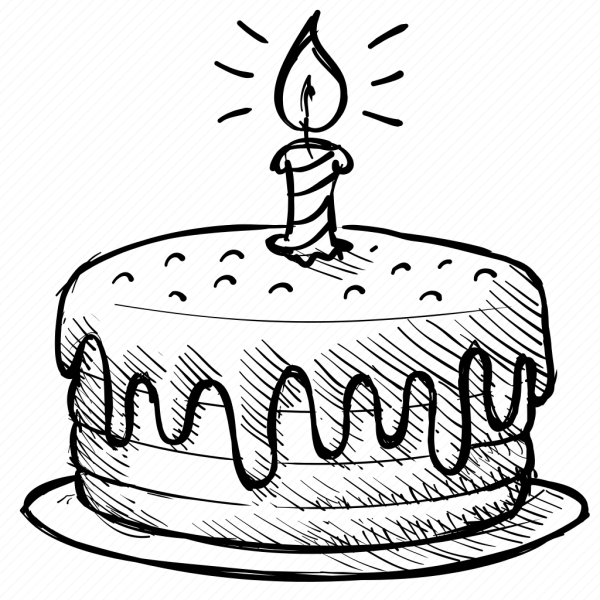 Раскраска торт на день рождения