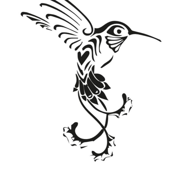 Колибри эскиз тату чб