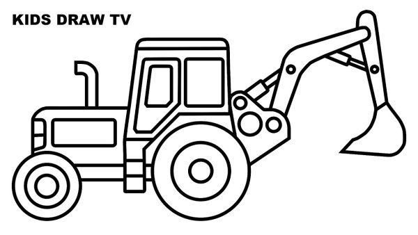Трактор с плугом раскраска для детей