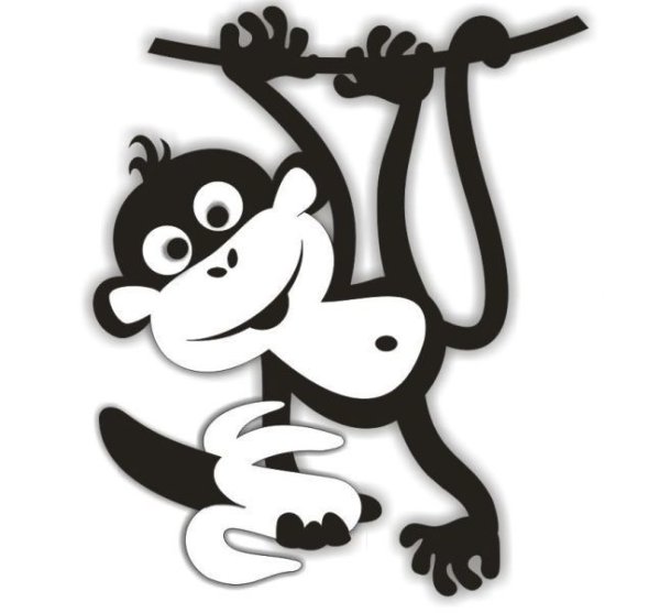 Черно белая мартышка