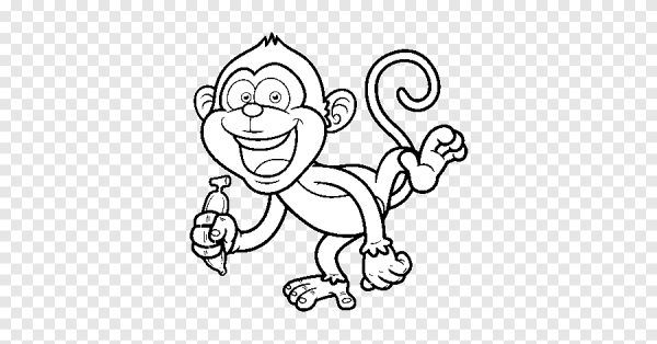 Обезьяна черно белая