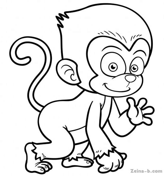 Обезьянка мультяшная черно белая