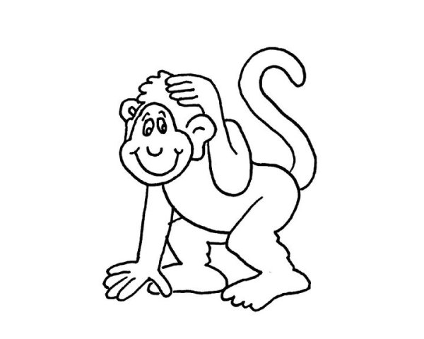 Обезьянка раскраска
