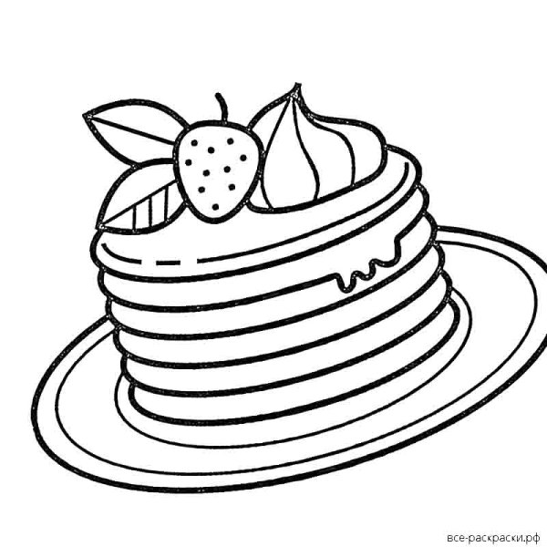 Блинчик раскраска для детей