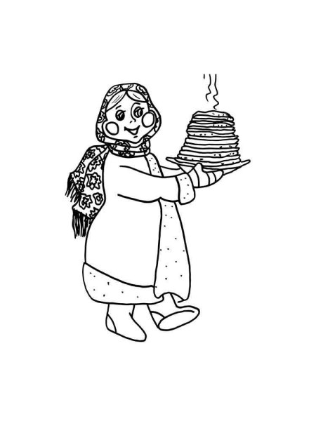 Блины раскраска для детей