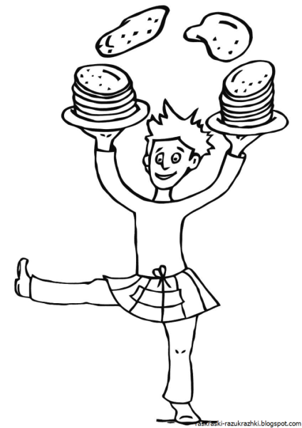 Масленица рисунок раскраска