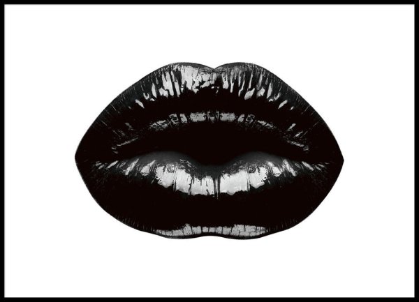 Белые губы на черном фоне