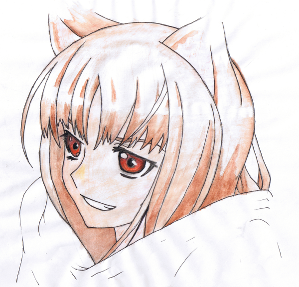 Холо волчица и пряности карандашом