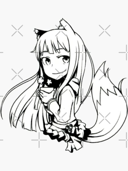 Раскраски аниме волчица и пряности