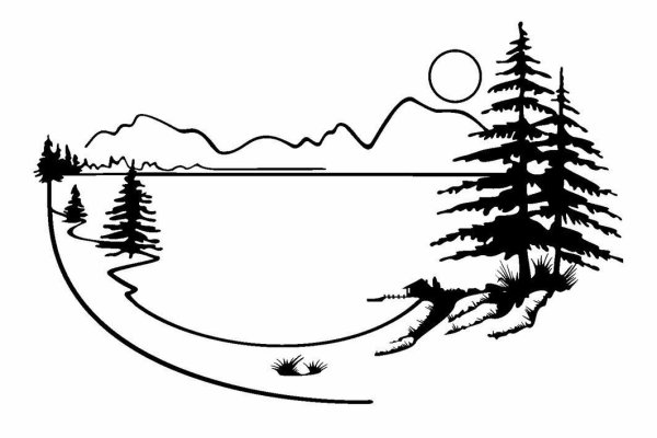 Трафарет озеро