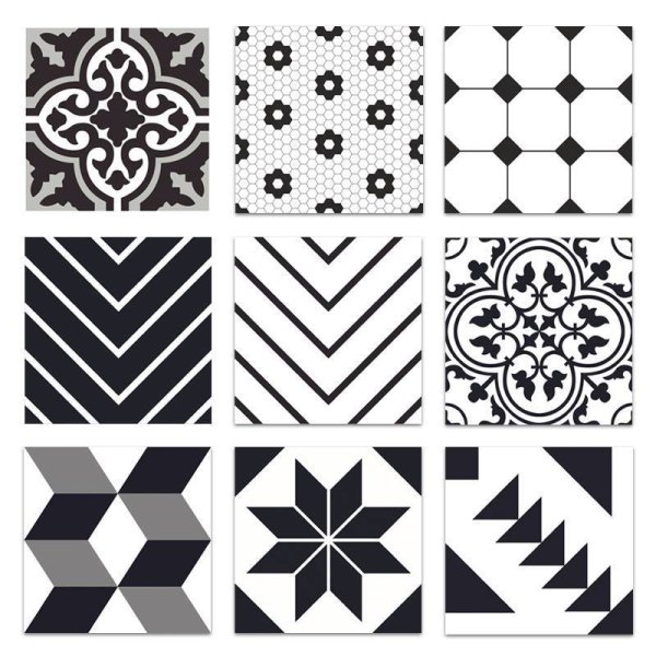 Плитка с черно белым орнаментом