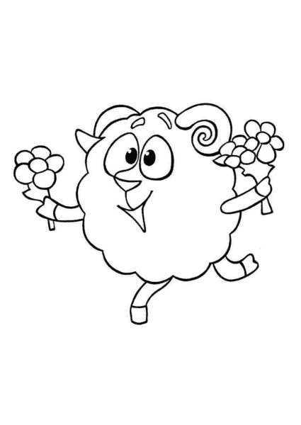 Бараш из смешариков раскраска