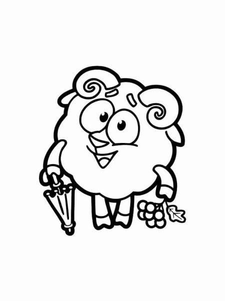 Бараш из смешариков раскраска