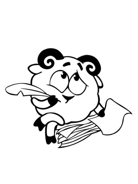 Смешарики раскраска для детей Бараш