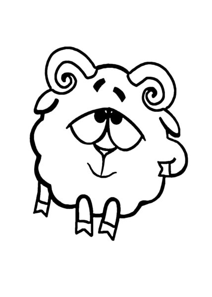 Раскраска с трафаретами Смешарики Бараш