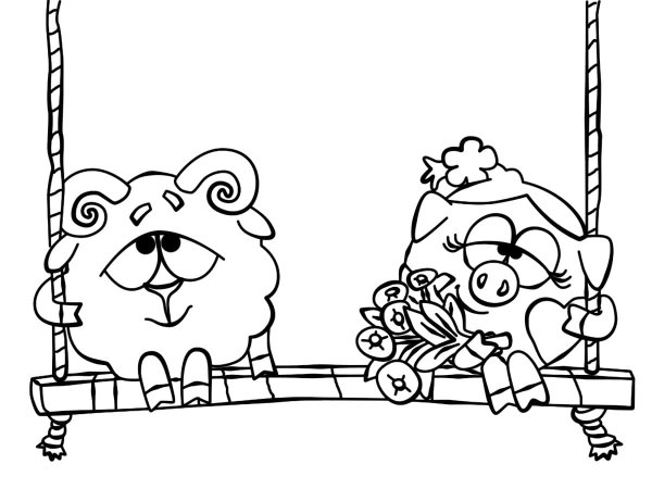 Барашек из смешариков раскраска