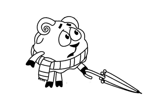 Смешарики раскраска для детей Нюша