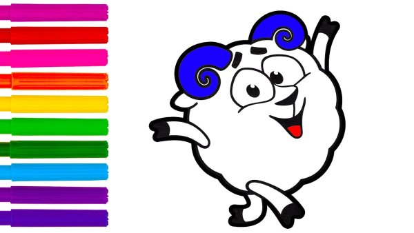 Нюша Смешарики раскраска