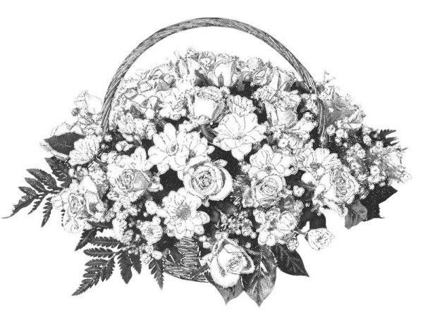 Букетик черно белый