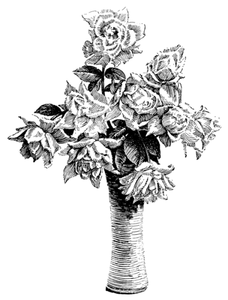 Букет цветов черно белый