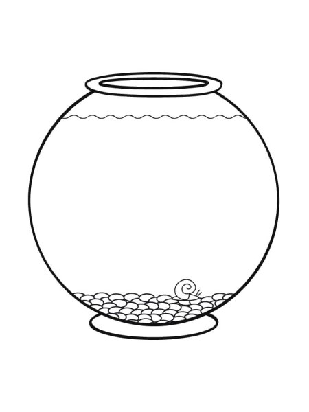 Аквариум пустой раскраска для детей