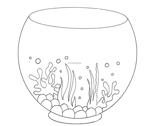 Трафарет аквариума для рисования