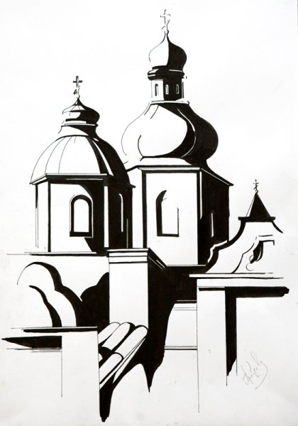 Церковь в графике