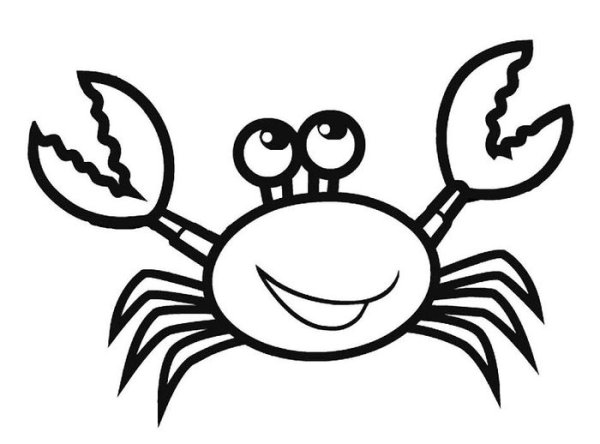 Краб раскраска