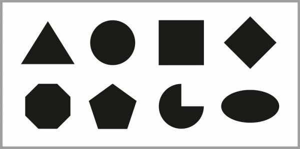 Черно белые фигуры для новорожденных