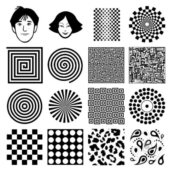 Черно-белые кубики для новорожденных