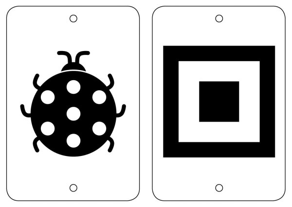 Черно-белые кубики для новорожденных