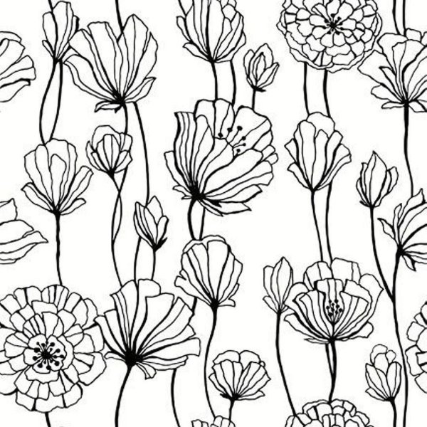 Цветочный принт графичный