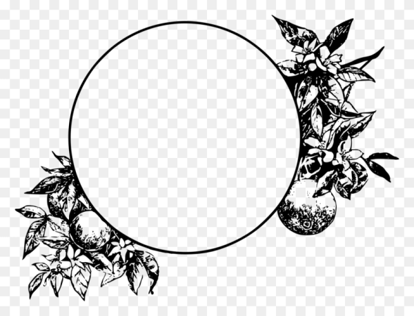 Круглая рамка черно белая