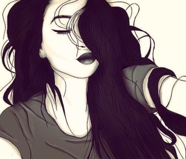 Грустная девушка рисунок