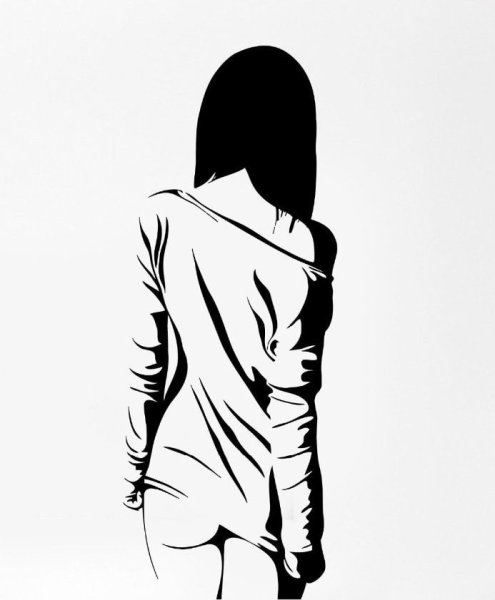 Картинка для печати девушка спиной