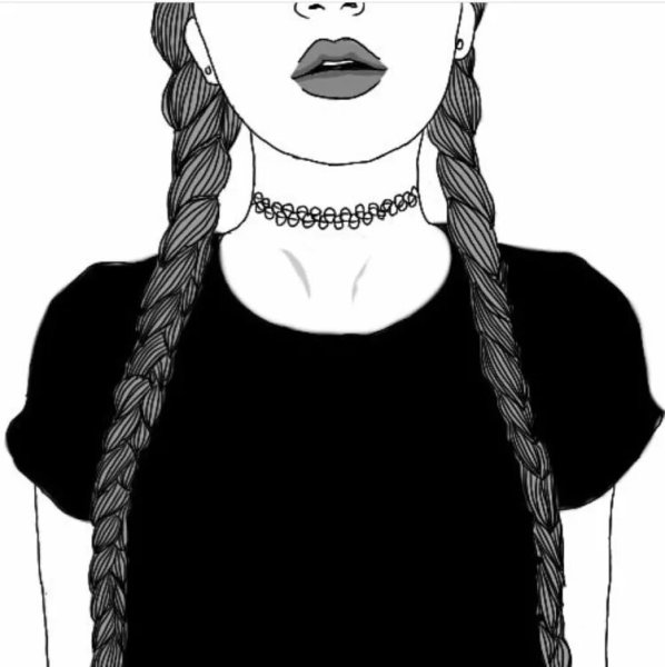 Черно белые рисунки девушек