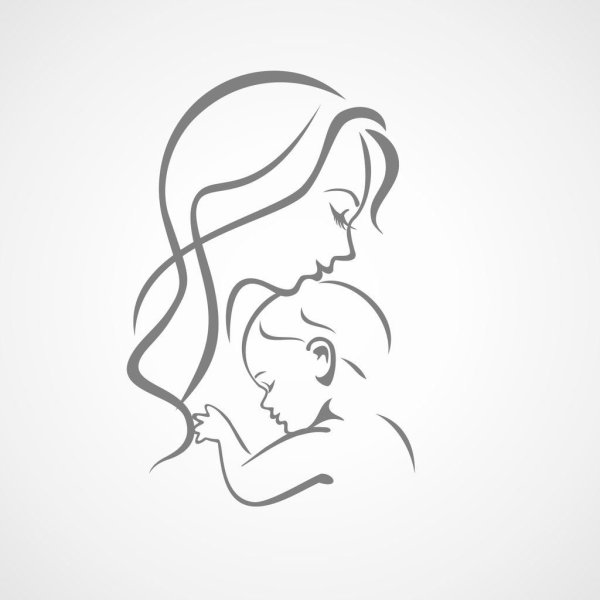 Силуэт матери и ребенка