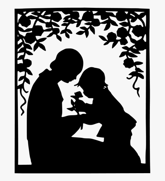 Силуэт матери и ребенка