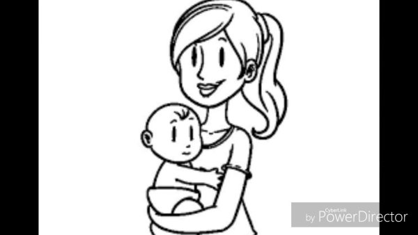 Раскраска мать с ребенком