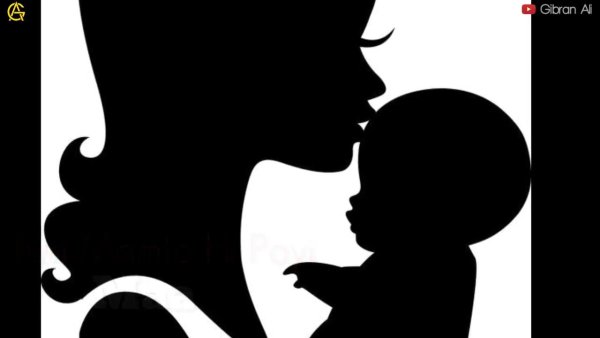 Трафарет мама с ребенком