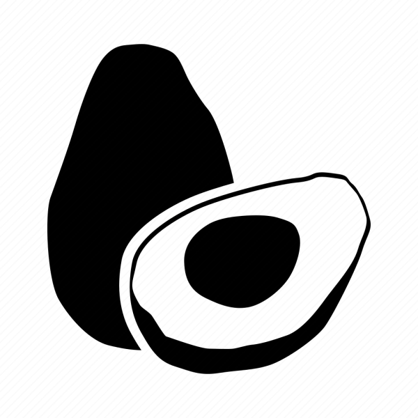 Авокадо черно белое