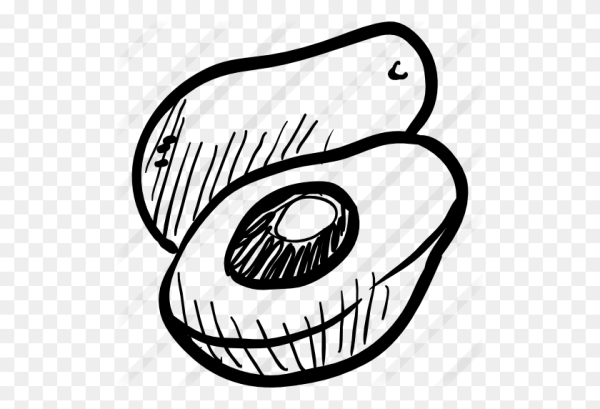 Авокадо вектор чб