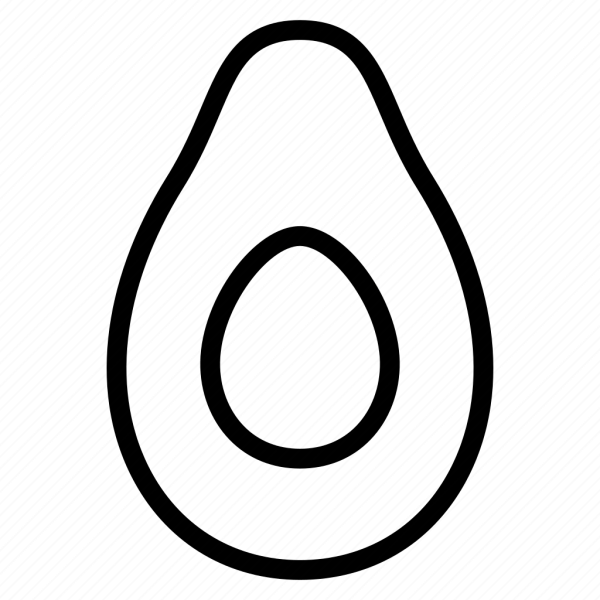 Авокадо черно белое